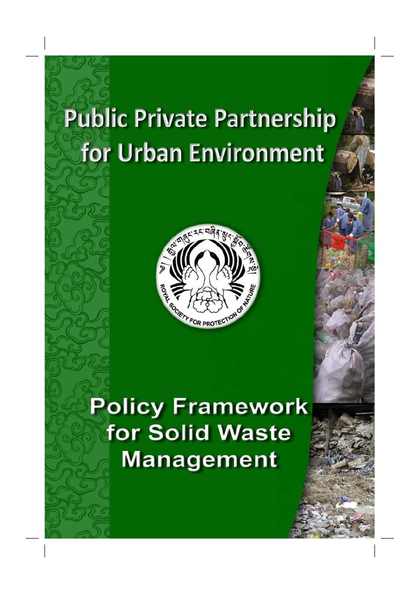 Public Privae Partnership for Urban Environment: Policy framework for solid waste management cover