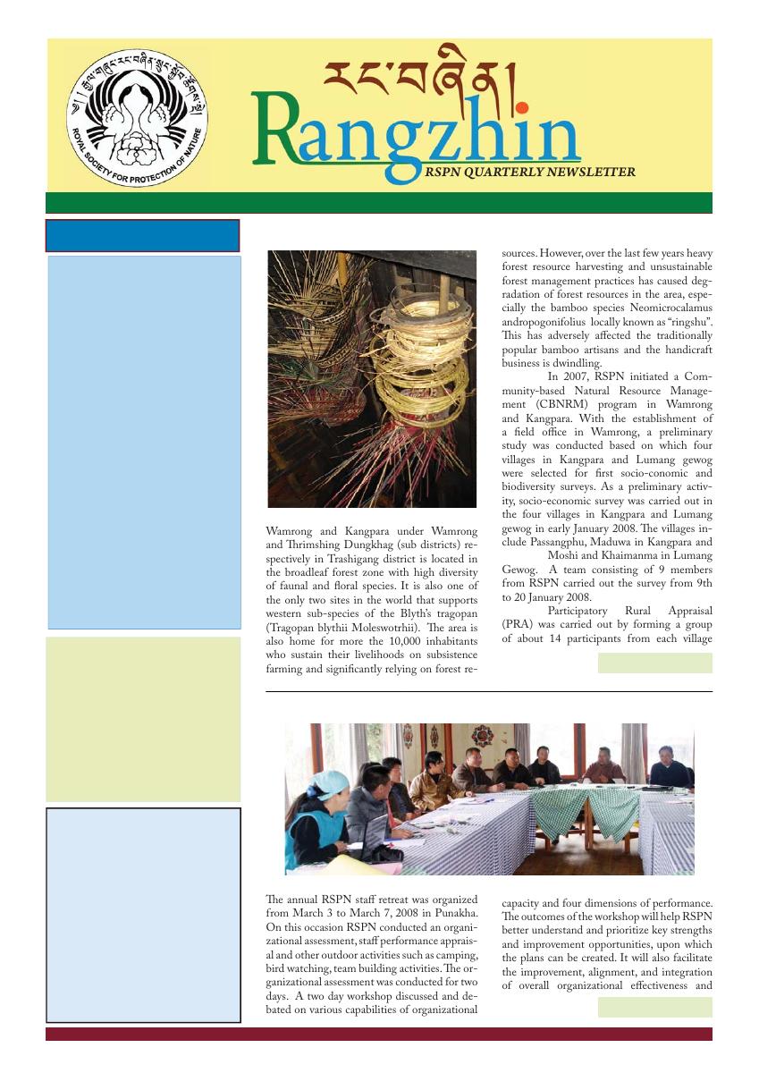 Rangzhin Volume 1, Issue 1, March 2008 cover