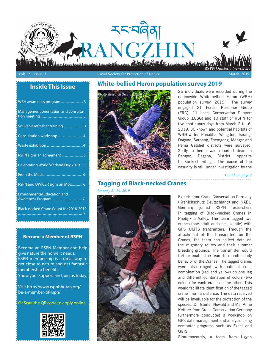 Rangzhin Volume 12, Issue 1, March 2019 cover
