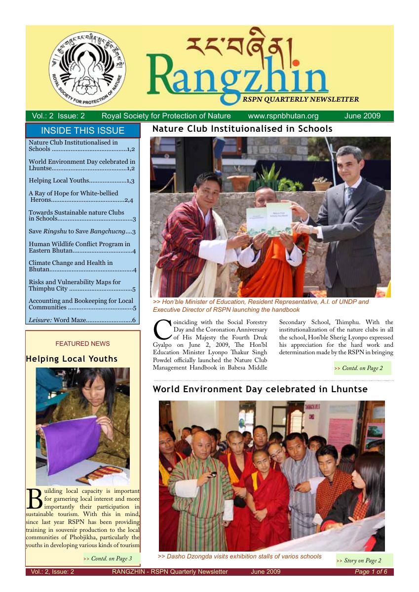Rangzhin Volume 2, Issue 2, June 2009 cover