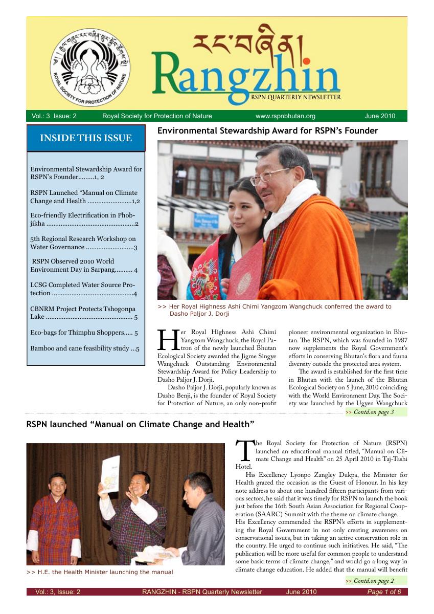Rangzhin Volume 3, Issue 2, June 2010 cover