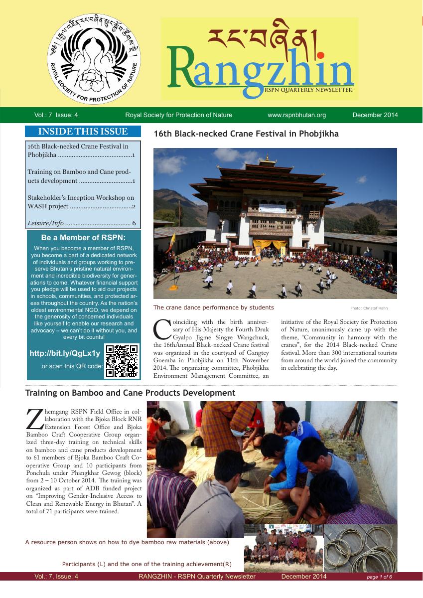 Rangzhin Volume 7, Issue 4, December 2014 cover