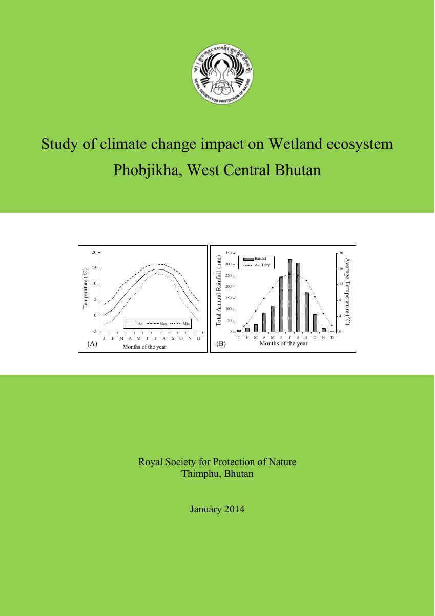 Study of climate change impact on wetland ecosystem: Phobjikha, West Central Bhutan. cover